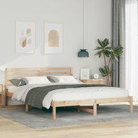 Berkfield Home with Headboard Adjustable Brown 160 x 220 cm Solid pine wood