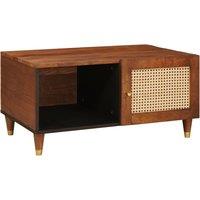Berkfield Home Coffee Tables with Shelf Brown Cane & solid mango wood