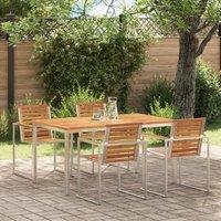 Berkfield Home Outdoor Dining Table 150x90x75 cm Solid Wood Acacia in Brown | Size: 150 x 90 x 75 cm