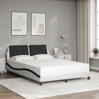Berkfield Home Bed Frame without Mattress White & Black 140x200 cm Faux Leather