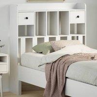 Berkfield Home Headboard with Storage White 90 cm Solid Wood Pine