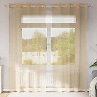 Berkfield Home Voile Curtains with Grommets 2 pcs Sand in Brown