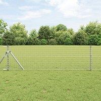 Berkfield Home Euro Fence with 7 Posts 0.4x10 m Galvanised Steel in Silver