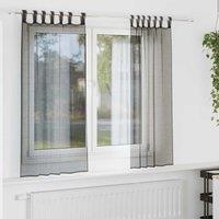 Berkfield Home Voile Curtains with Tab Top 2 pcs Black