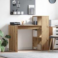 Berkfield Home Writing Desk Artisan Oak Particle board Medium Writing Desk in Brown