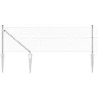 Berkfield Home Chain Link Fence with 7 Spike Posts 0.8x10 m Galvanised Steel in Silver