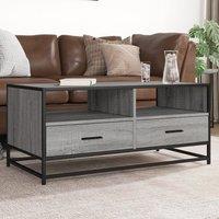 Berkfield Home Coffee Table Grey Sonoma 100x50x45 cm Engineered Wood & Metal | Size: 100 x 50 x 45 cm
