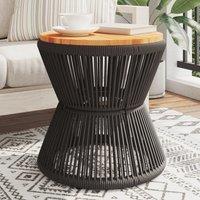 Berkfield Home Coffee Table with Wire Base Black 45x44 cm Solid Wood Acacia