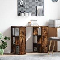 Berkfield Home Corner Desk Smoked oak Engineered wood Medium Corner Desk in Brown