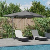 Berkfield Home Cantilever Roma Parasol with LEDs Anthracite 352x251x265 cm Aluminium | Size: 352 x 251 x 265 cm