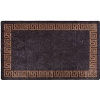 Berkfield Home Rug Washable 120x180 cm Black & Gold Anti Slip | Size: 100 cm diameter