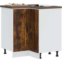 Berkfield Home Kitchen Corner Base Cabinet Porto Smoked Oak Engineered Wood in Brown