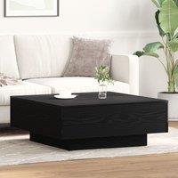 Berkfield Home Black Oak Coffee Table - 80x80x31 cm Made of Engineered Wood | Size: 80 x 80 x 31 cm