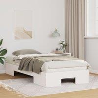 Berkfield Home Floor Bed Frame with Storage White 90 x 200 cm Solid pine wood