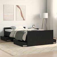 Berkfield Home Bed Frame without Mattress Black Oak 100x200 cm Engineered Wood
