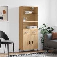 Berkfield Home Highboard Sonoma Oak 69.5x34x180 cm Engineered Wood in Brown