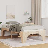 Berkfield Home Floor Bed Frame with Storage Brown 75 x 190 cm Solid pine wood