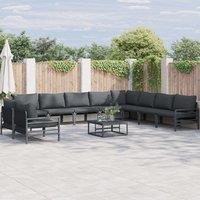Berkfield Home Garden Sofa Set 11 pcs Anthracite Steel