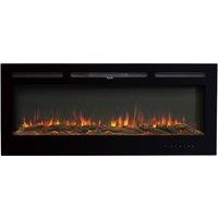 130cm Electric Fireplace Adjustable Flame with Remote in Black