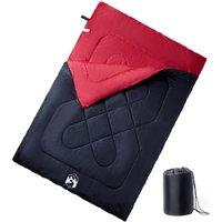 Berkfield Home Double Sleeping Bag with Pillows for Adults Camping 3-4 Seasons in Red