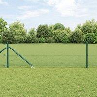 Berkfield Home Welded Wire Fence with 7 Spike Posts Green 0.6x10 m Steel