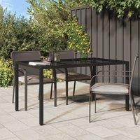 Berkfield Home Garden Dining Table Black 150x90x75 cm Poly Rattan | Size: 150 x 90 x 75 cm