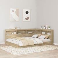 Berkfield Home Storage Headboard with Shelf with Headboard with Storage Sonoma oak 150 cm Melamine in Brown