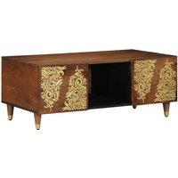 Berkfield Home Coffee Table 100x54x40 cm Solid Wood Mango in Brown | Size: 100 x 54 x 40 cm