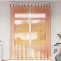 Berkfield Home Voile Curtains with Rod Pockets 2 pcs Terracotta in Brown