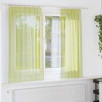 Berkfield Home Voile Curtains with Rod Pockets 2 pcs Apple Green
