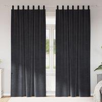 Berkfield Home Blackout Curtains with Hanging Loops 2 pcs Dark Grey Velvet