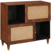 Berkfield Home Media Storage Cabinets & Racks Brown Cane & solid mango wood