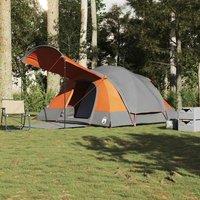 Berkfield Home Family Tent Tunnel 8-Person Grey & Orange Waterproof