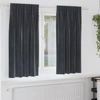 Berkfield Home Blackout Curtains with Top Tape 2 pcs Dark Grey Velvet