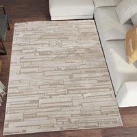 Desire Rugs Hamilton Modern Sheen Area Rug - Blocked Bold Geometric Design in Taupe | Size: 120 cm x 170 cm