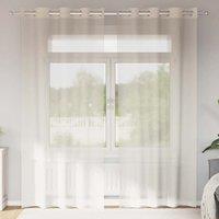 Berkfield Home Voile Curtains with Grommets 2 pcs Cream 140x245 cm