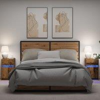 Berkfield Home Bedside Cabinet 2 pcs Old wood 38 x 34 x 61 cm Particle board in Brown