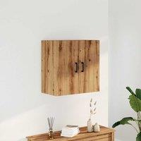 Berkfield Home Wall Cabinet Artisan Oak 60x31x60 cm Engineered Wood in Brown | Size: 60 x 31 x 60 cm