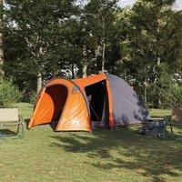 Berkfield Home Dome Tent with Roof with Storage with Air Vent Grey & Orange 384 x 254 x 170 cm