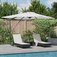 Berkfield Home Cantilever Roma Parasol with LEDs Sand 286x285x270 cm Aluminium | Size: 286 x 285 x 270 cm