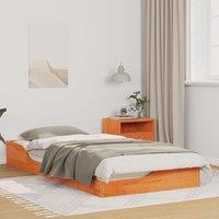 Berkfield Home Floor Bed Frame with Drawer Brown 90 x 200 cm Solid pine wood