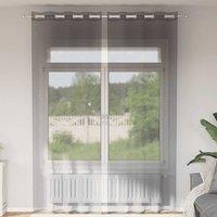 Berkfield Home Voile Curtains with Grommets 2 pcs Dark Grey 140x300 cm