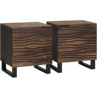 Berkfield Home Bedside Cabinets - 2 Pack, Solid Mango Wood, Dimensions: 40x33.5x46 cm in Brown