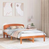 Berkfield Home Bed Frame with Headboard Wax Brown 120x200 cm Solid Wood Pine