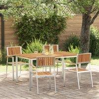 Berkfield Home 5 Piece Garden Dining Set Solid Wood Acacia in Brown