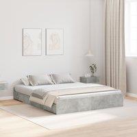 Berkfield Home Storage Bed Frame with Drawer with Headboard with Storage Concrete grey 160 x 200 cm