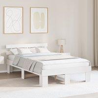 Berkfield Home Bed Frame with Headboard White 120x200 cm Solid Wood Pine