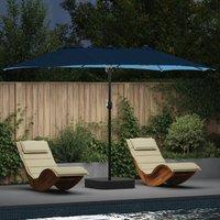 Berkfield Home Garden Parasol Folding Blue 385 x 209 x 244 cm Fabric