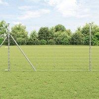 Berkfield Home Field Fence 1.4x25 m Galvanised Steel in Silver