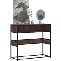 Berkfield Home Console Table Brown Oak 90x35x80 cm Engineered Wood | Size: 90 x 35 x 80 cm